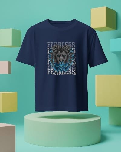"FEARLESS LION" Supima® Cotton Graphic Tee – Royal Power by Avianscape